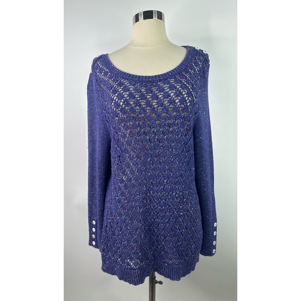 ModCloth Crocheted Sparkly Sheer Long Sleeve Top